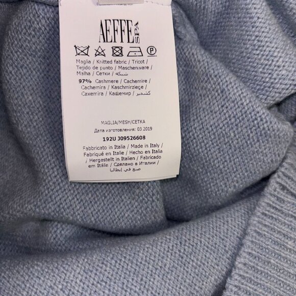 Alberta Ferretti Women Help Me Light Blue Cashmere Sweater Size 8 Made in Italy - Picture 11 of 11